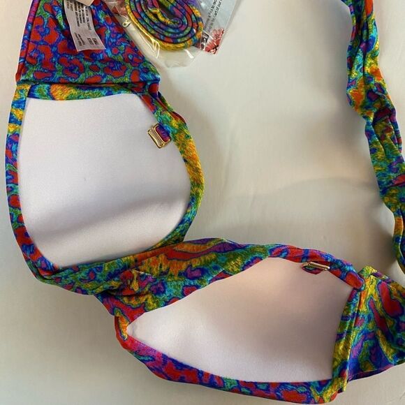Luli Fama You Sexy Thing Twist Bandeau Bikini Top nwt - Picture 5 of 9